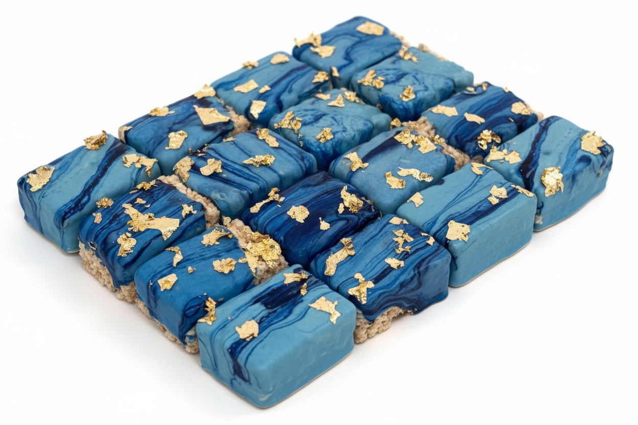 10 Blue Marble Luxe Rice Krispy Treats